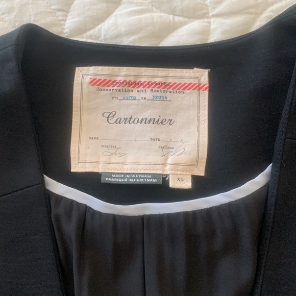 Anthropologie “Cartonnier” black, bell sleeved blazer (XS) - Picture 3 of 5